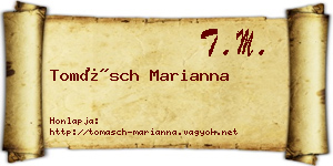 Tomásch Marianna névjegykártya